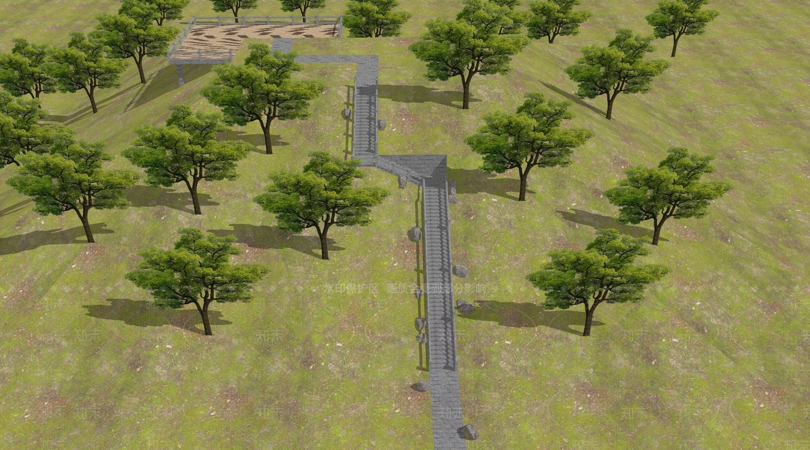 现代台阶景观SU模型下载【ID:1148493874】