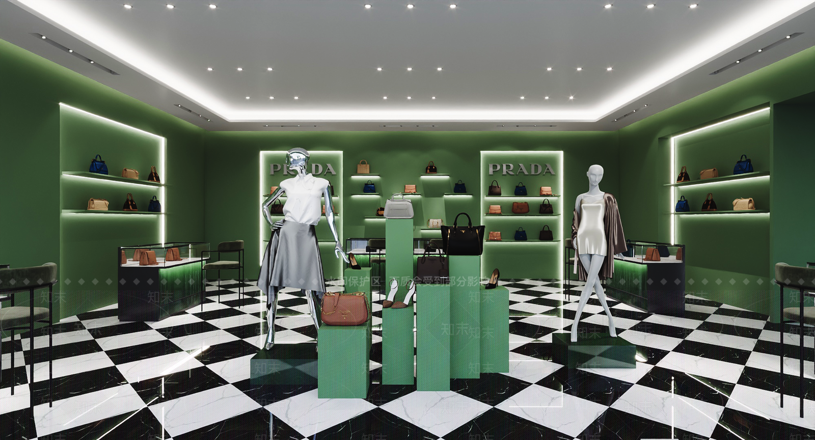 prada北欧服装鞋店3D模型下载【ID:1148495560】