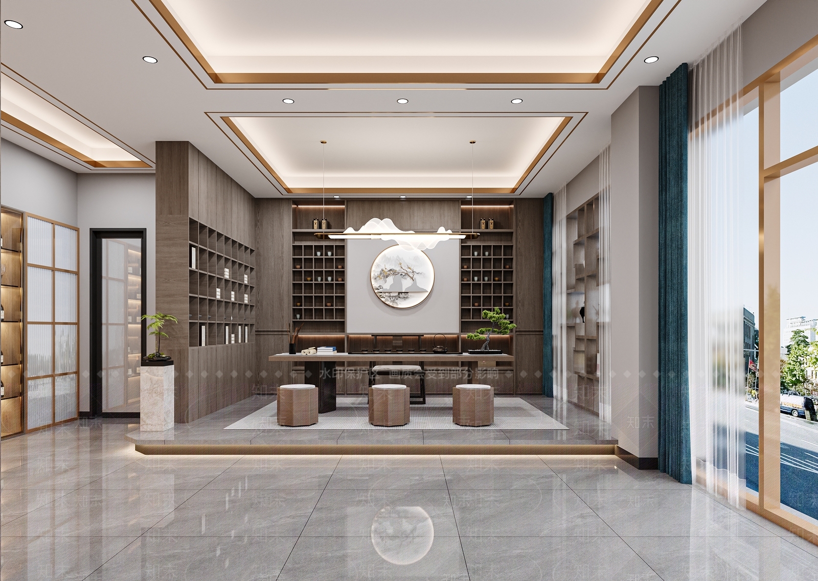 新中式烟酒店3D模型下载【ID:1148497876】
