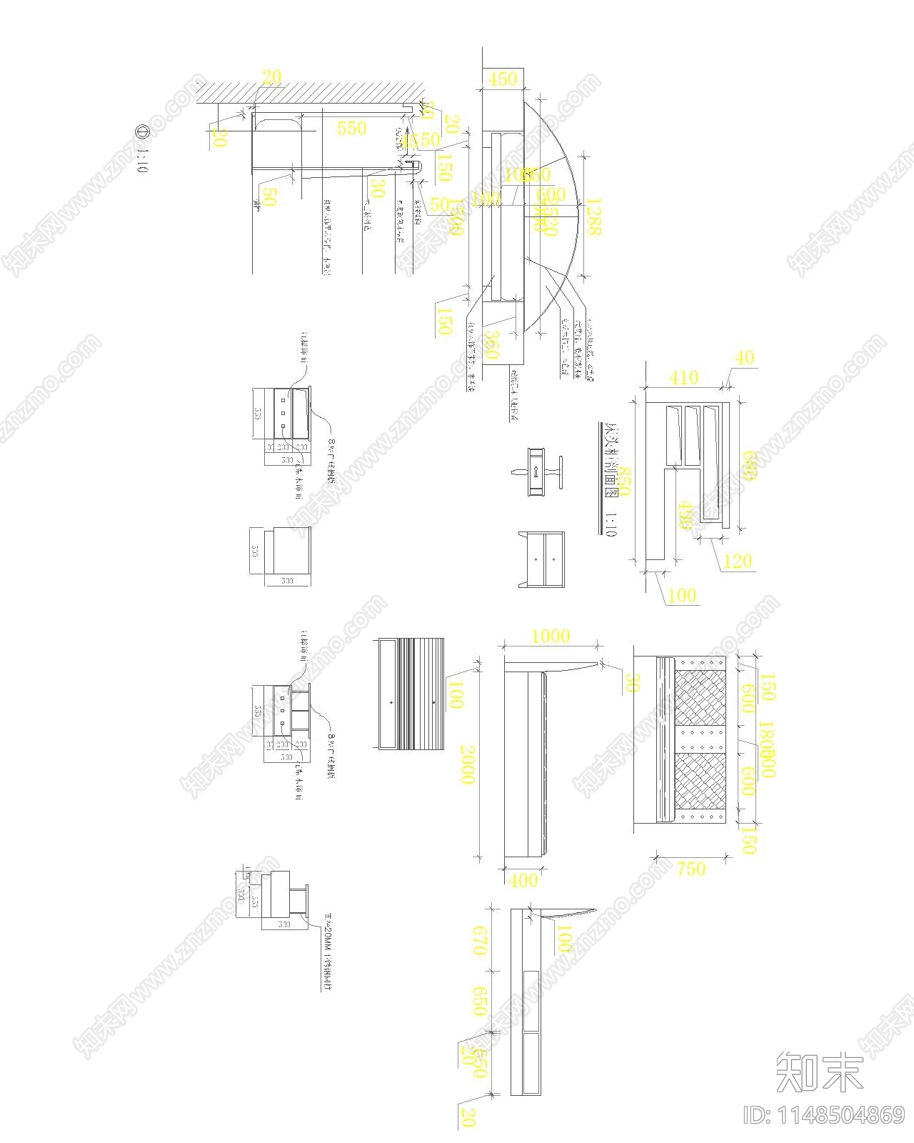 最新最全卧室床具图库cad施工图下载【ID:1148504869】