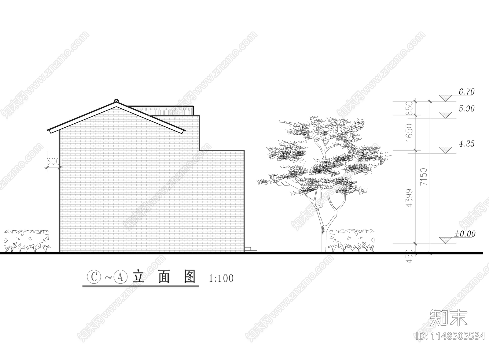 自建房建筑cad施工图下载【ID:1148505534】