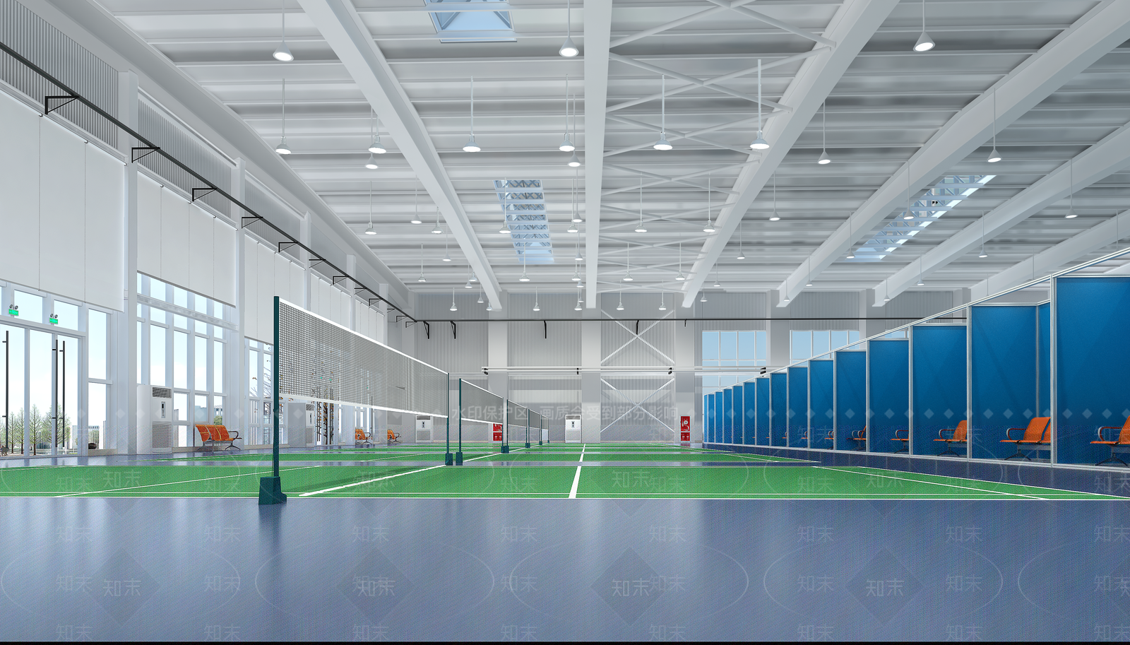 现代羽毛球场3D模型下载【ID:1148510356】