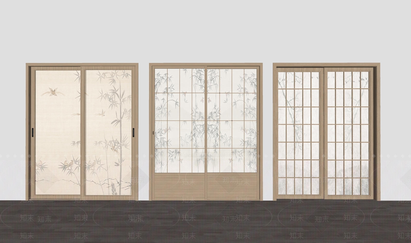 日式推拉门SU模型下载【ID:1149549425】