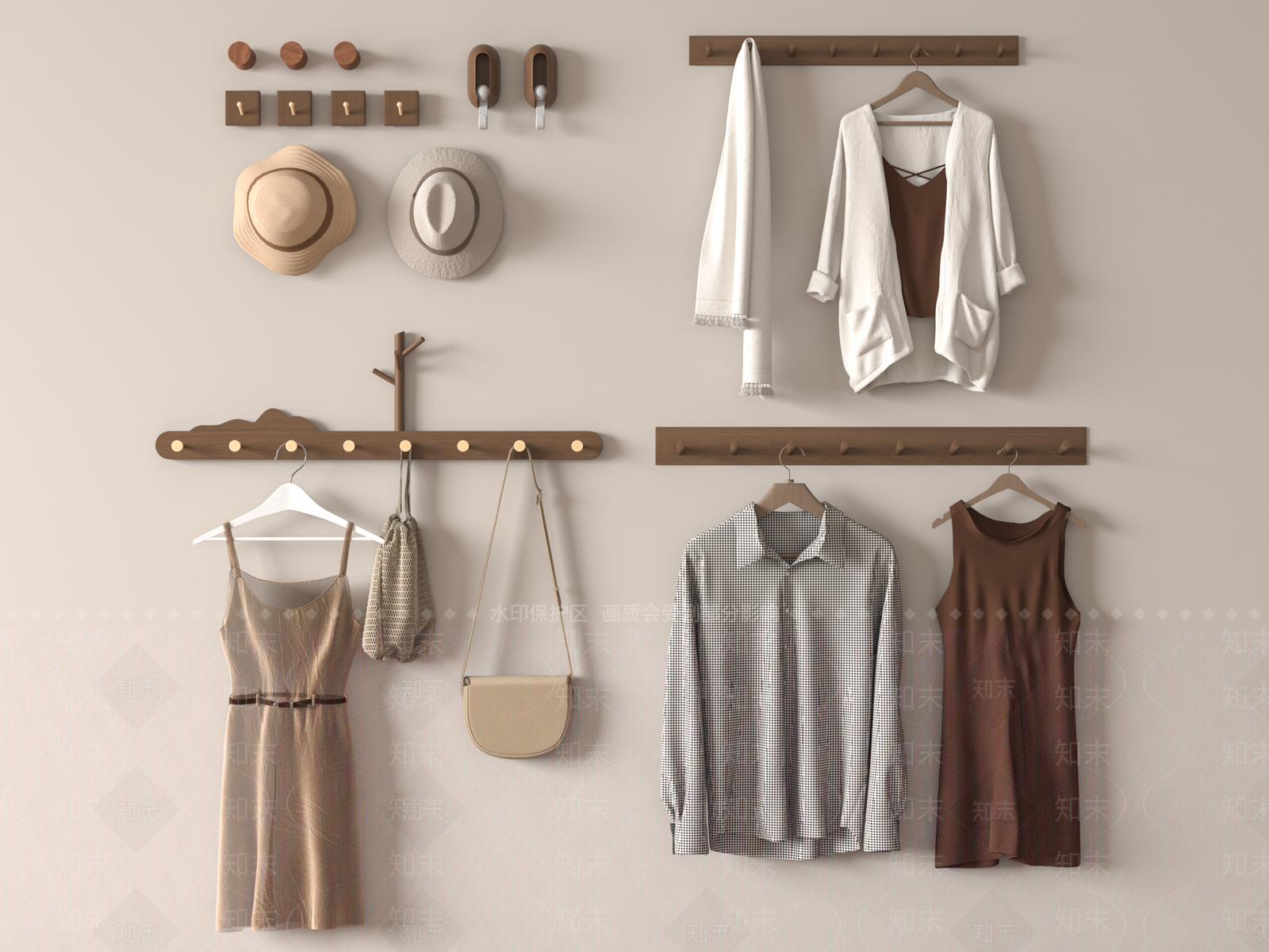 现代挂衣钩SU模型下载【ID:1148509430】