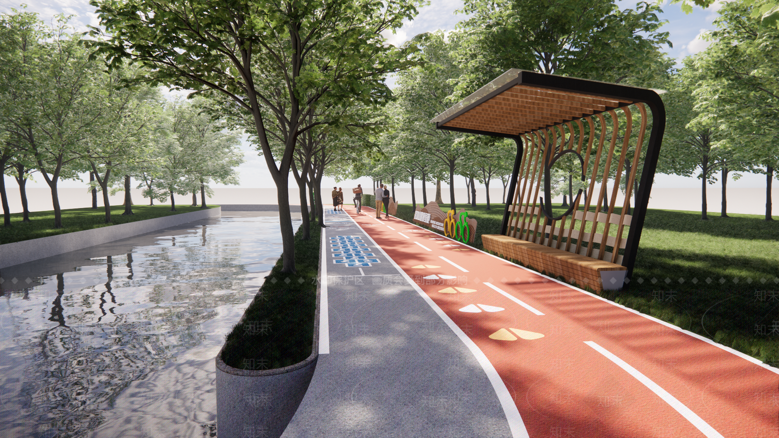 现代人行道步道SU模型下载【ID:1148510186】