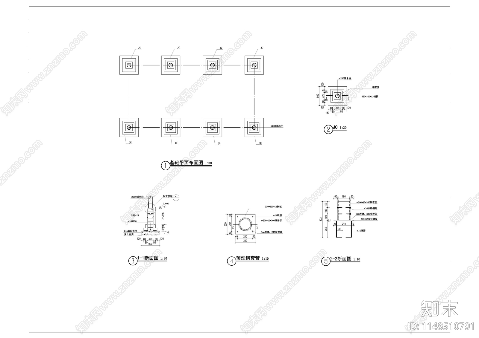 四宝亭详图cad施工图下载【ID:1148510791】