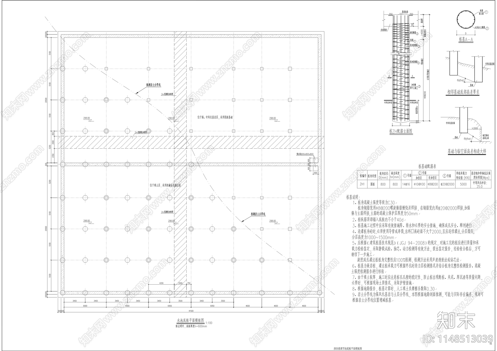 渗滤液和超浓缩液调蓄池扩建项目cad施工图下载【ID:1148513039】