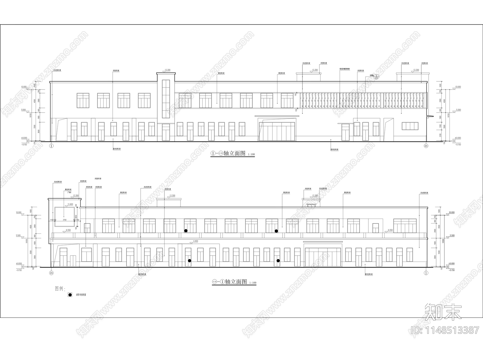 学府小区农贸市场建筑cad施工图下载【ID:1148513387】