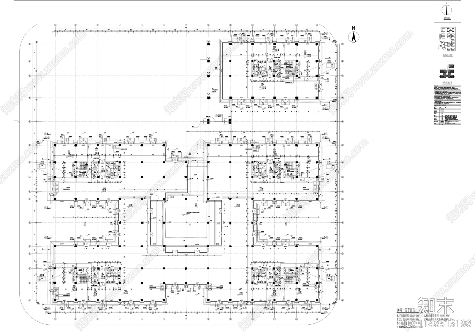 智能制造产业园建筑cad施工图下载【ID:1148515198】