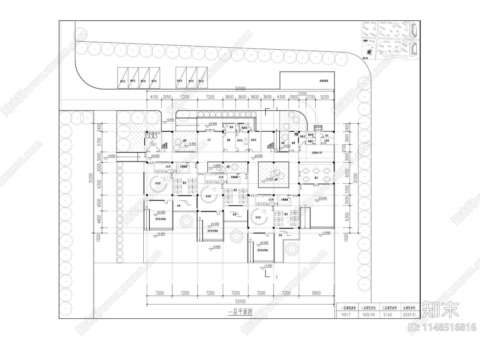 幼儿园建筑cad施工图下载【ID:1148516816】