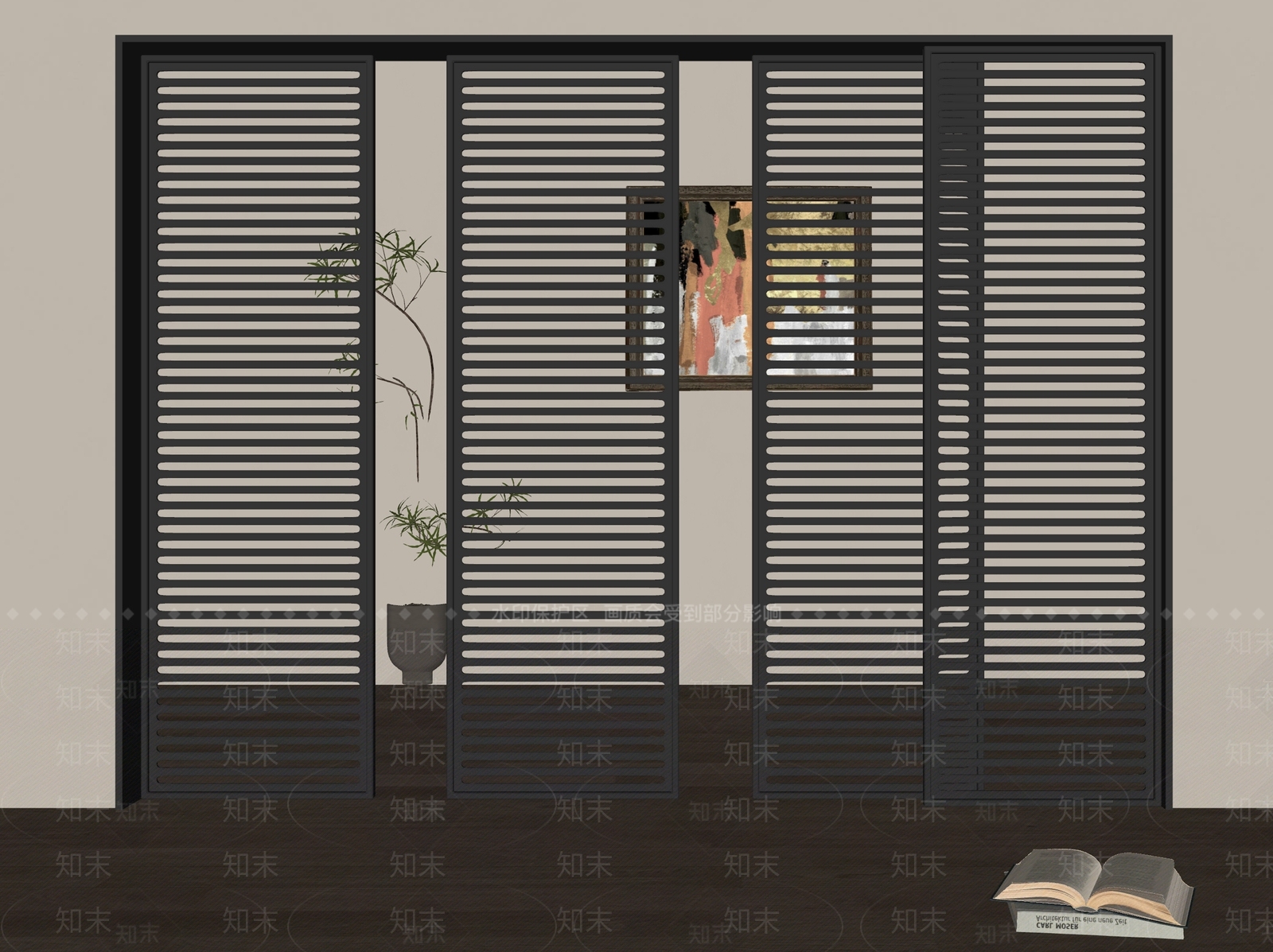 现代推拉门SU模型下载【ID:1148520511】