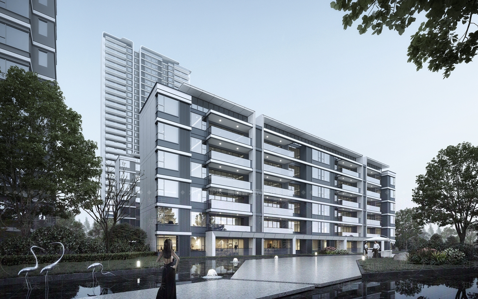 现代多层住宅3D模型下载【ID:1148523295】