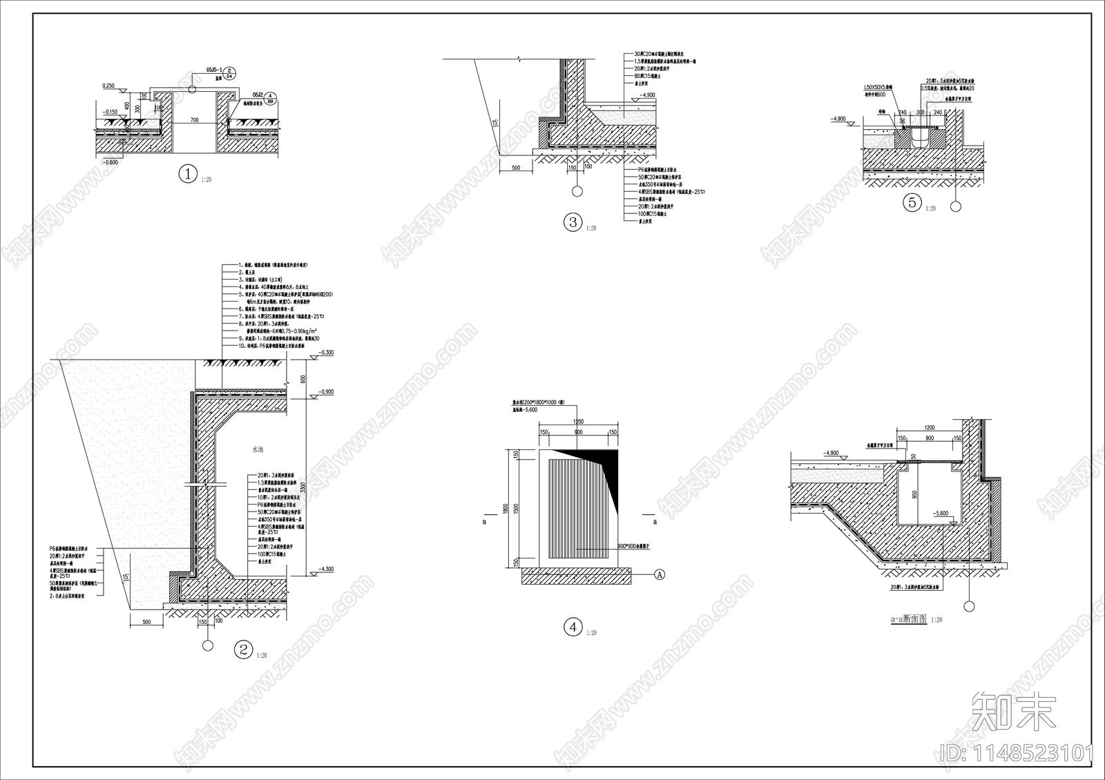 幼儿园泵房建筑cad施工图下载【ID:1148523101】