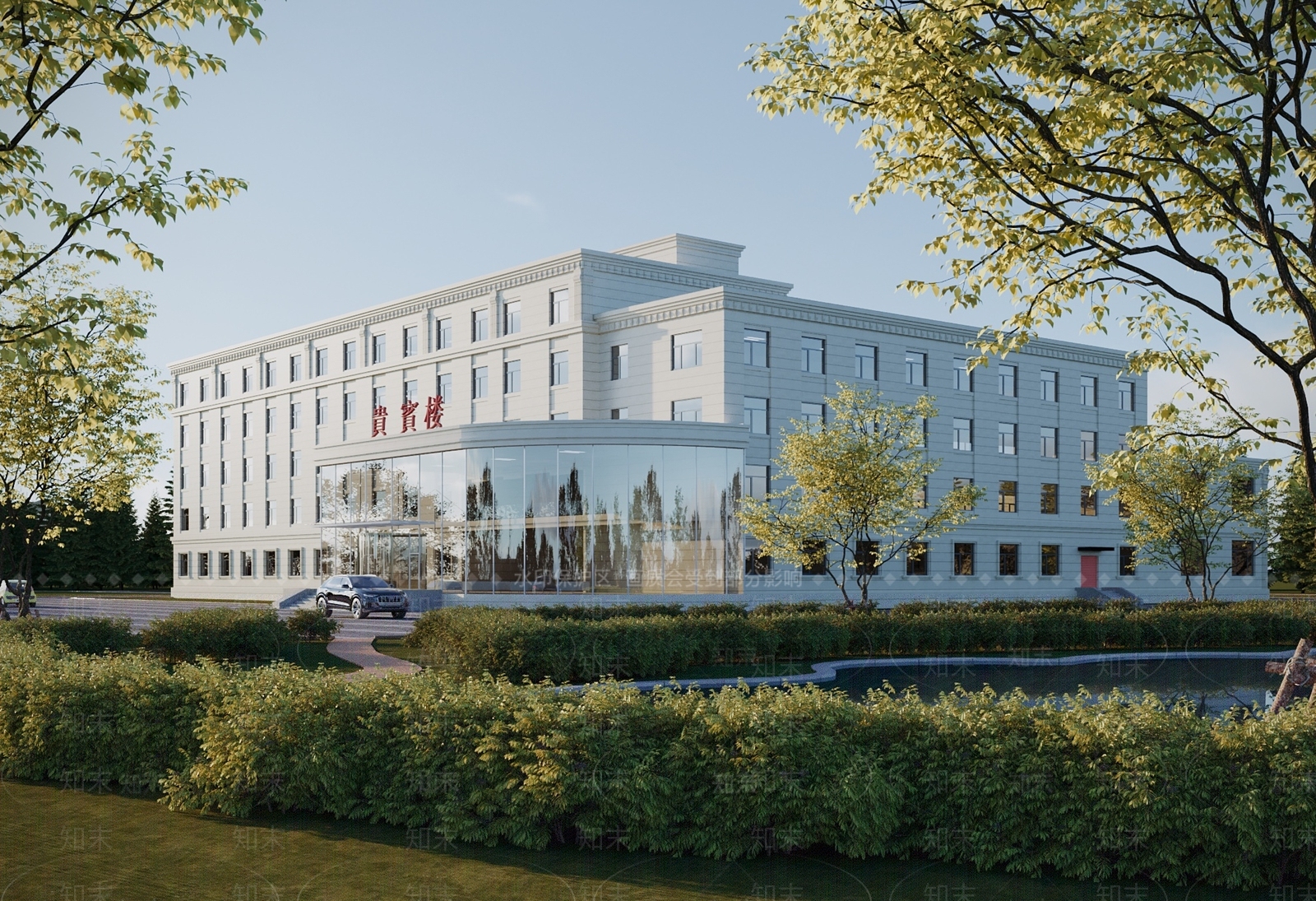 现代办公楼建筑3D模型下载【ID:1148527798】