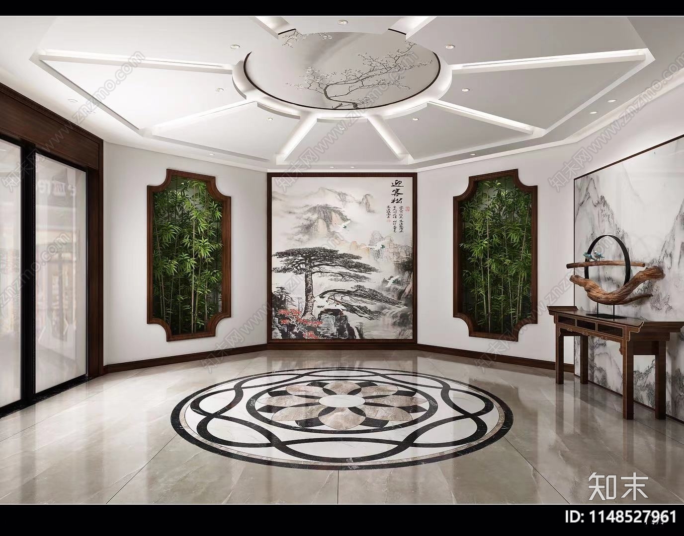 郑州中式会所室内cad施工图下载【ID:1148527961】