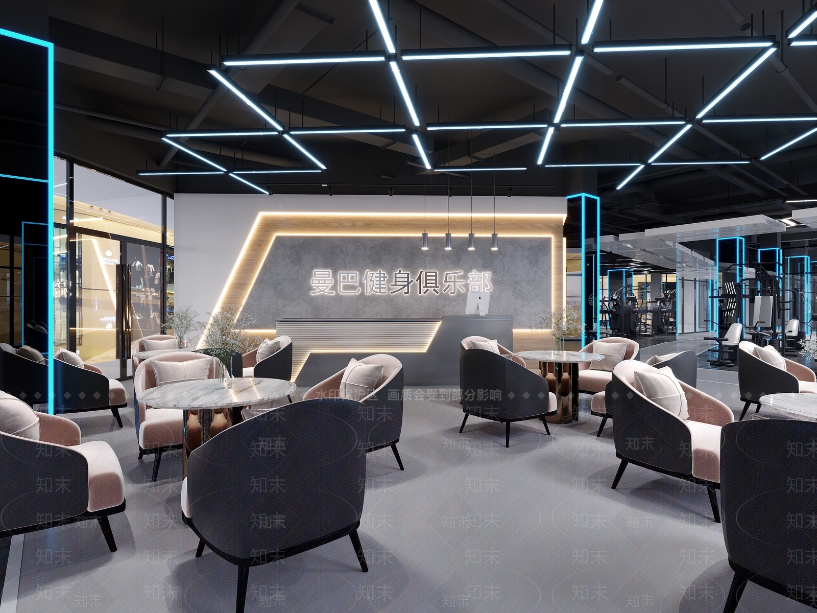 工业风健身房3D模型下载【ID:1148529879】