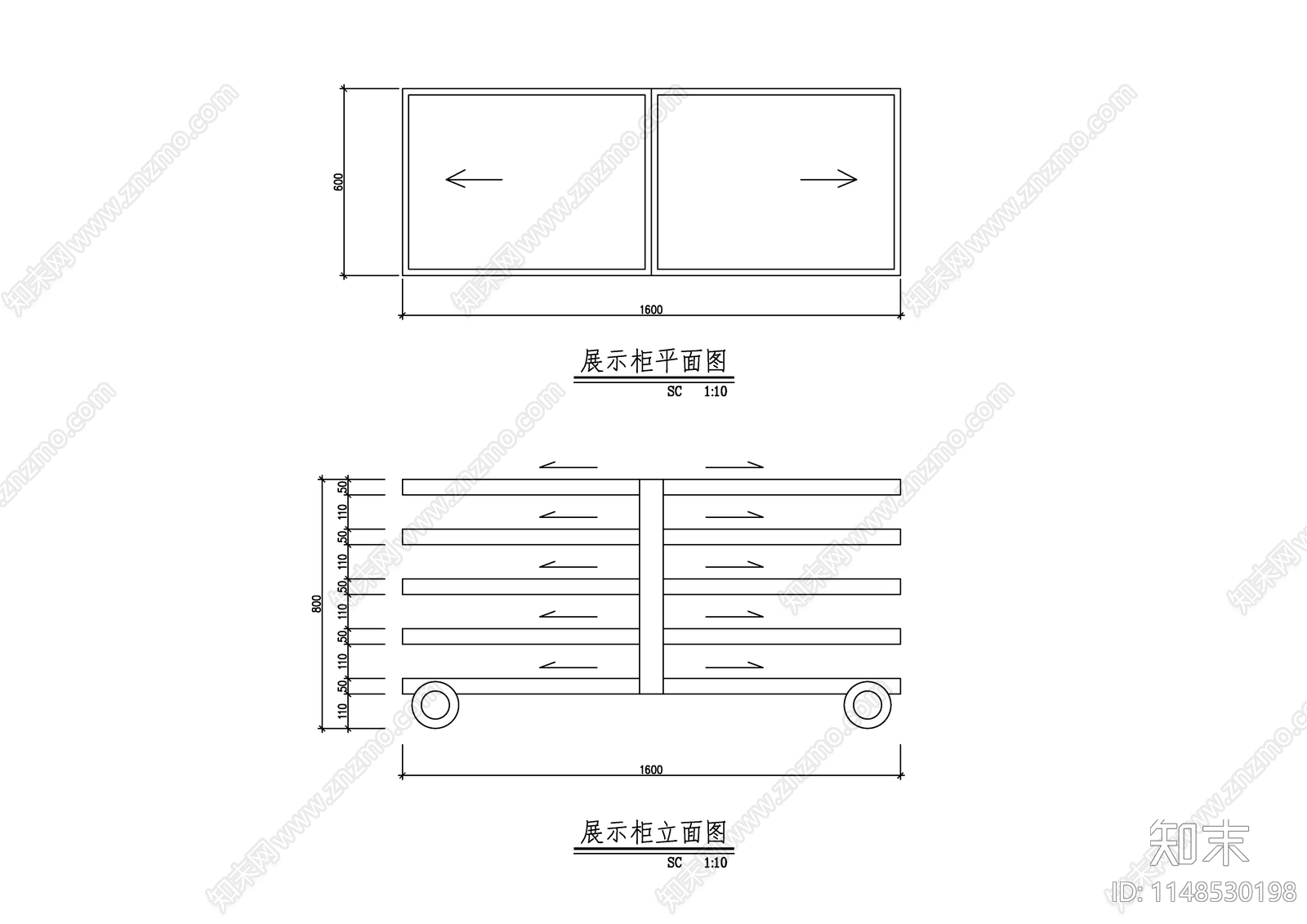 展示柜节点cad施工图下载【ID:1148530198】