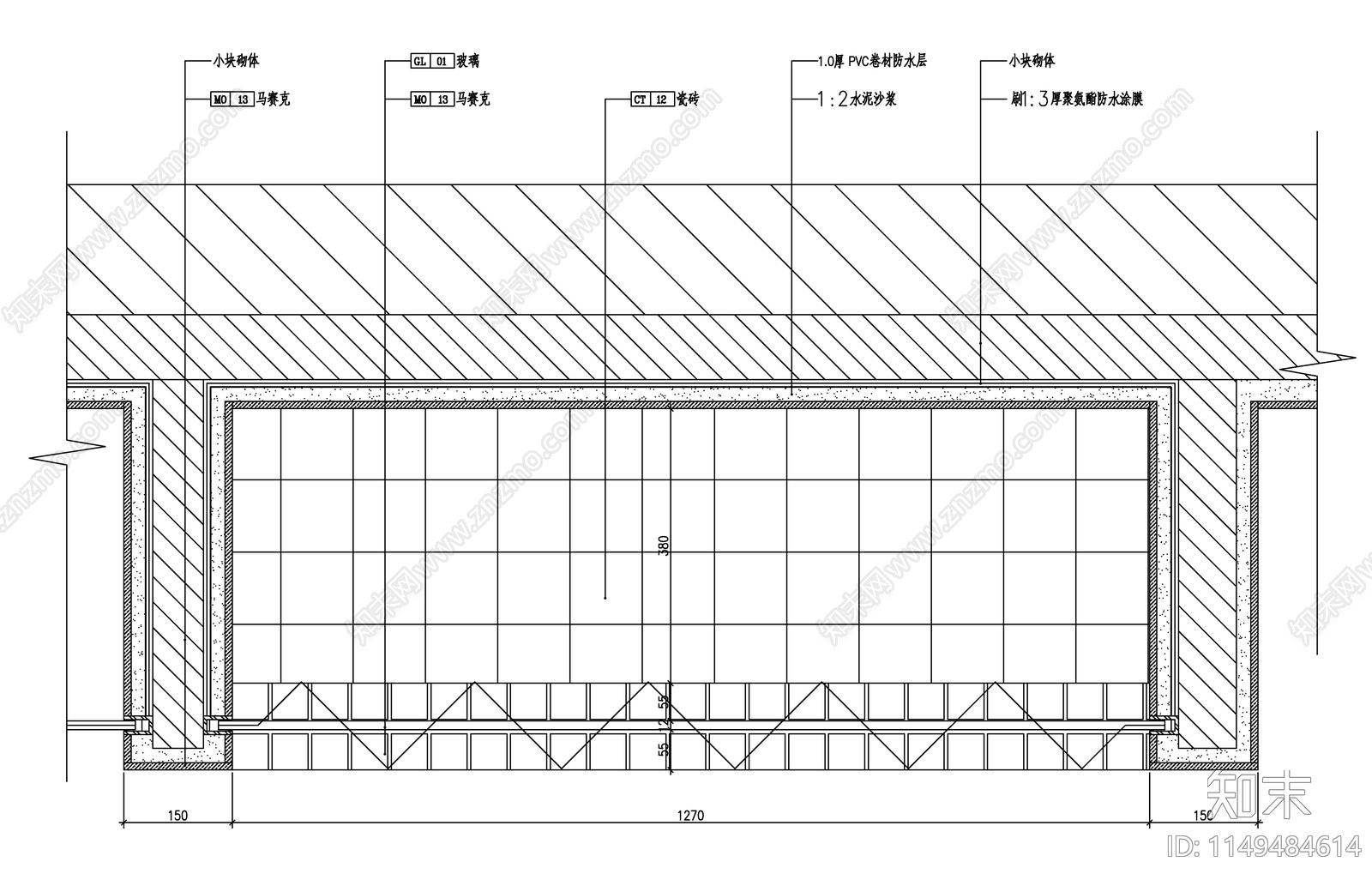 室内墙面cad施工图下载【ID:1149484614】