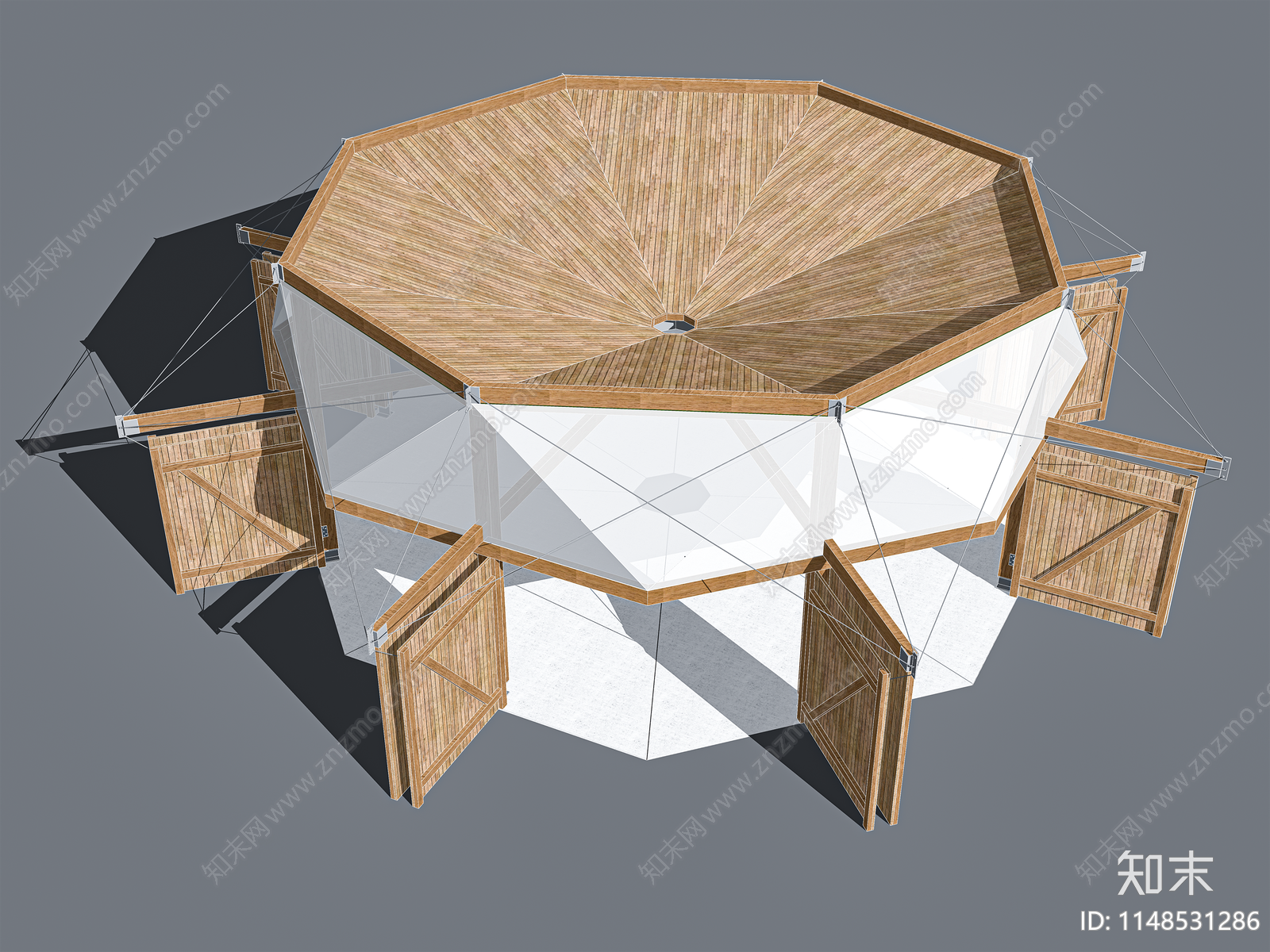 八边形帐篷SU模型下载【ID:1148531286】