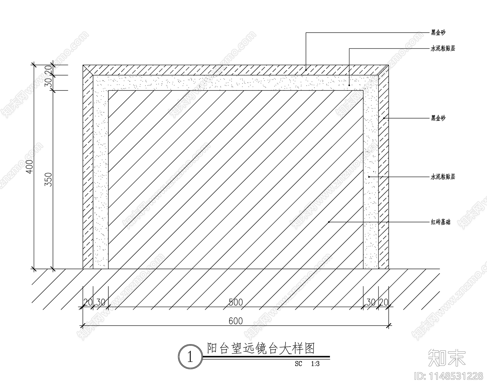 墙面节点cad施工图下载【ID:1148531228】