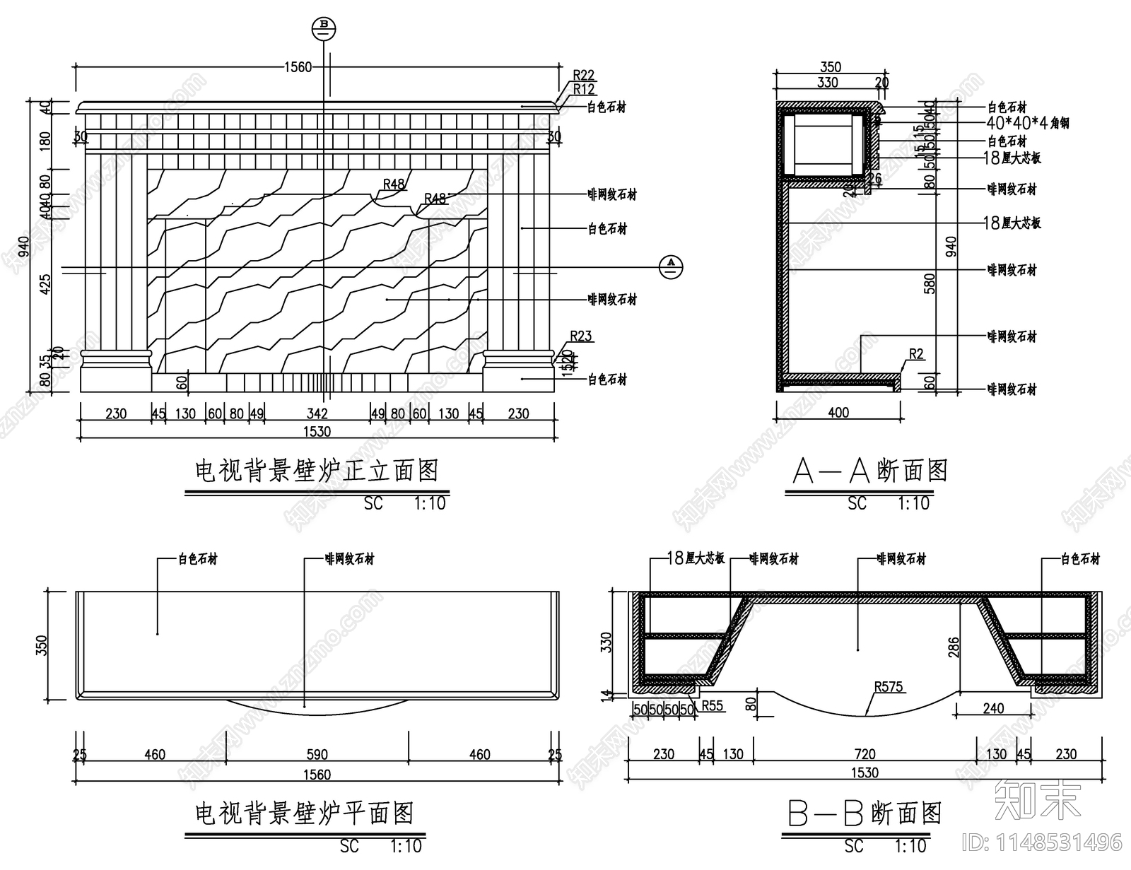 墙面节点cad施工图下载【ID:1148531496】