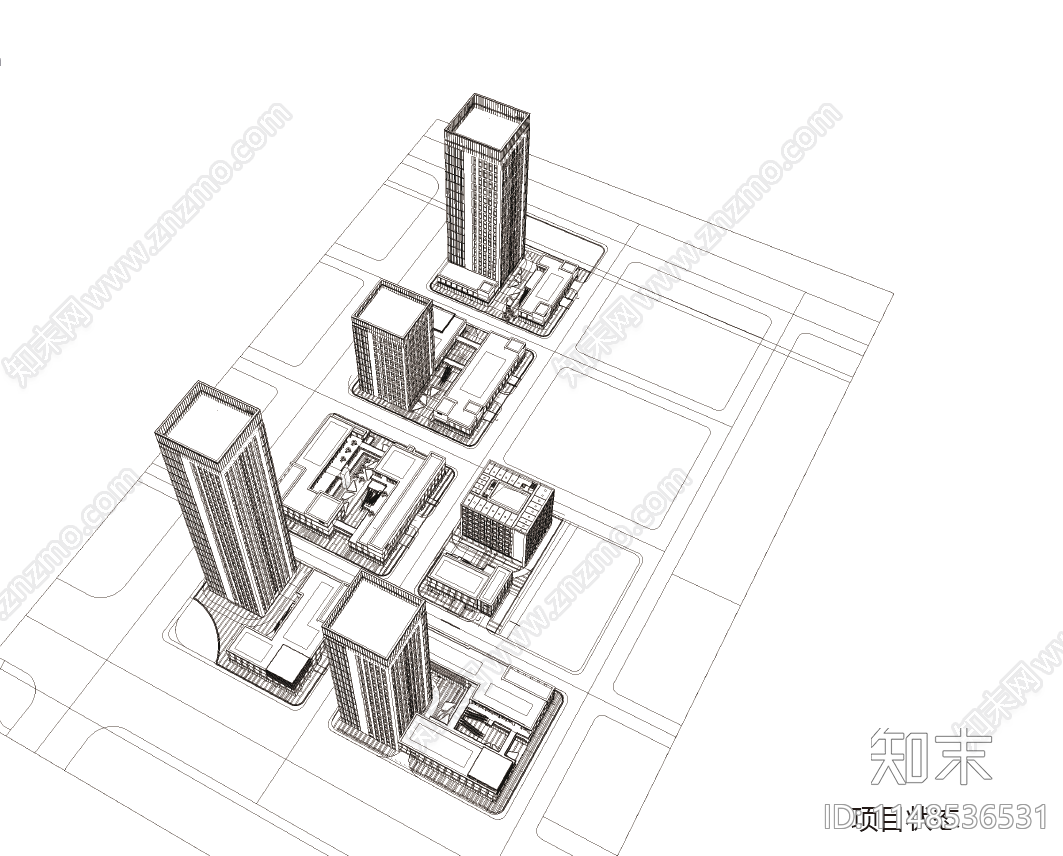 奥山光谷创意商业建筑cad施工图下载【ID:1148536531】