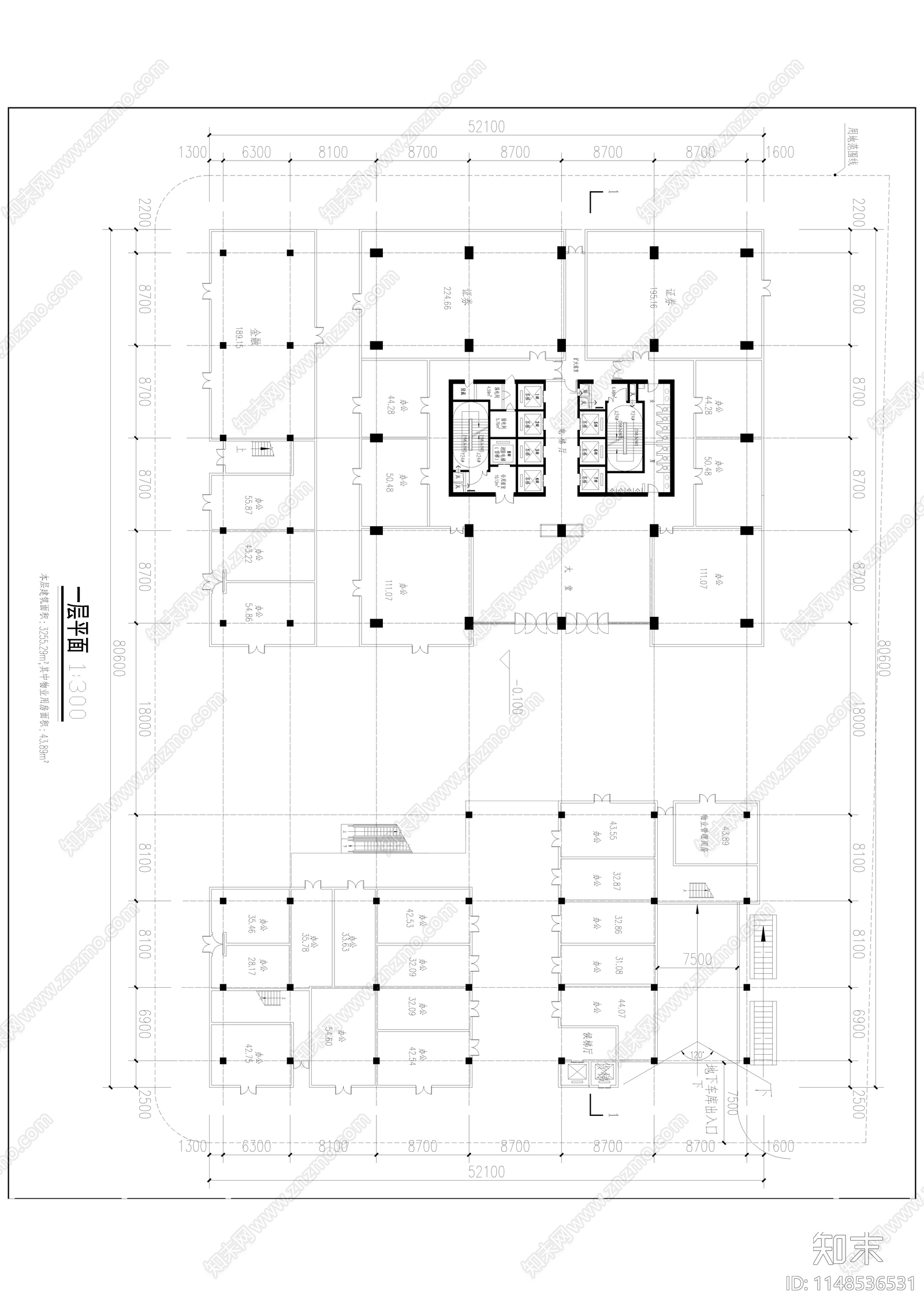 奥山光谷创意商业建筑cad施工图下载【ID:1148536531】