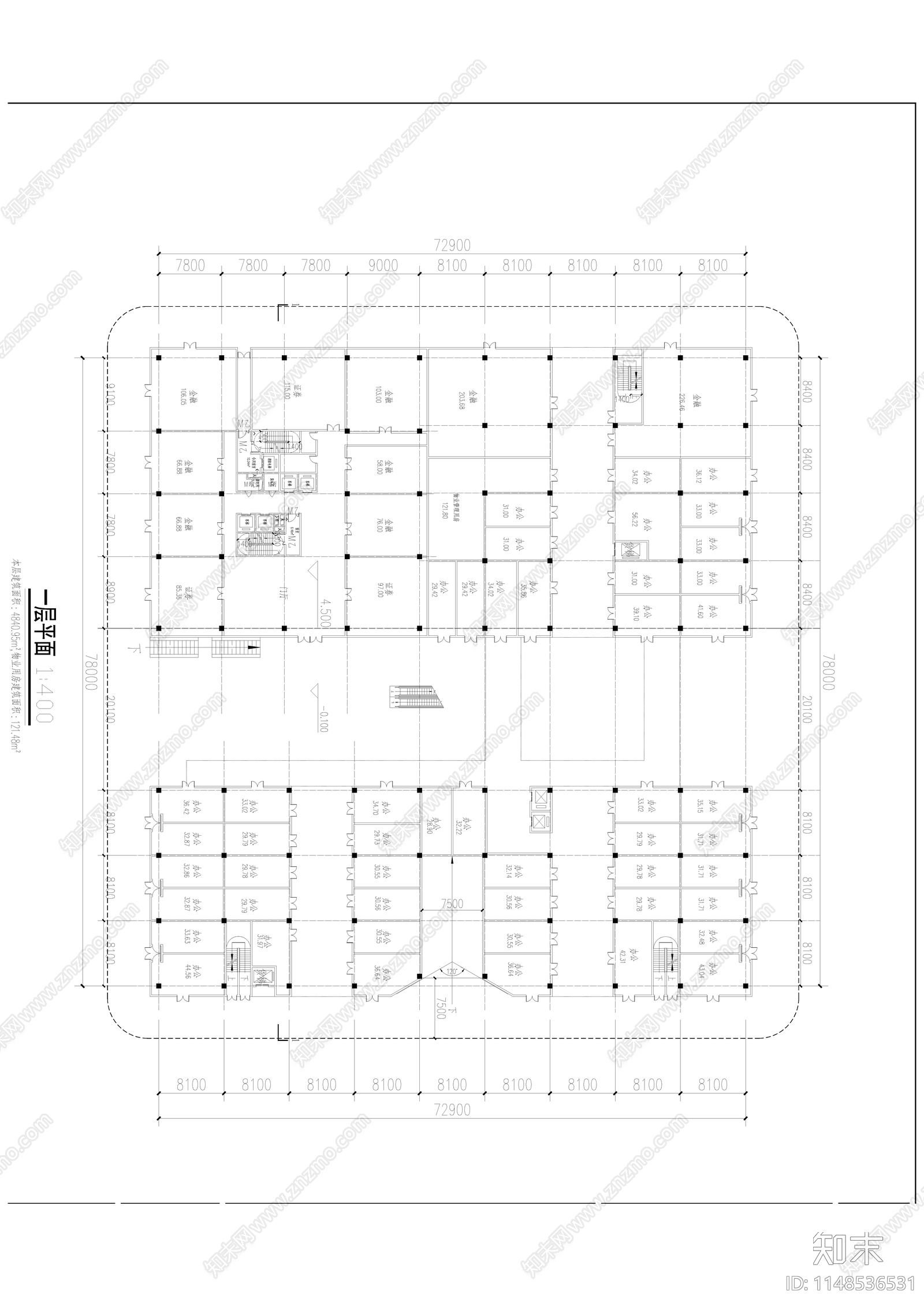 奥山光谷创意商业建筑cad施工图下载【ID:1148536531】