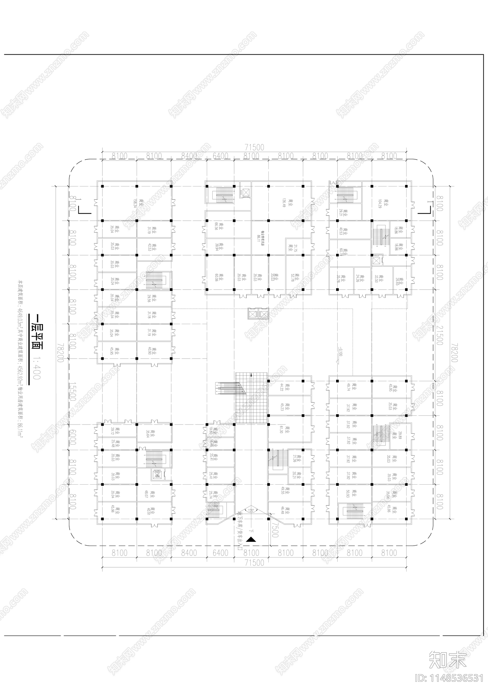 奥山光谷创意商业建筑cad施工图下载【ID:1148536531】