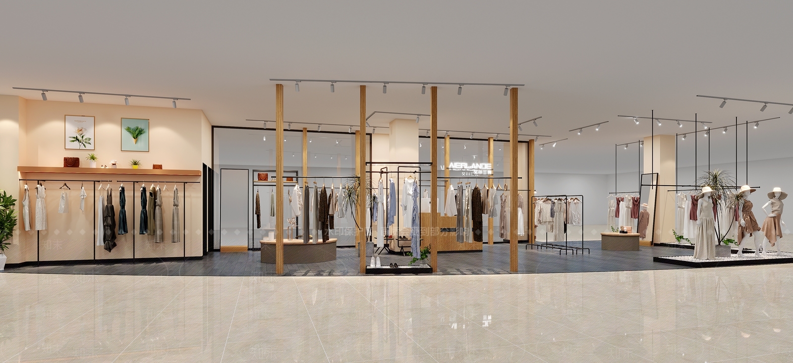 现代服装鞋店3D模型下载【ID:1148541588】