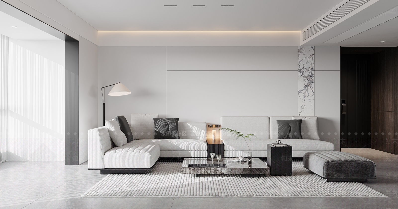 道亨效果图设计现代客餐厅3D模型下载【ID:1148540726】