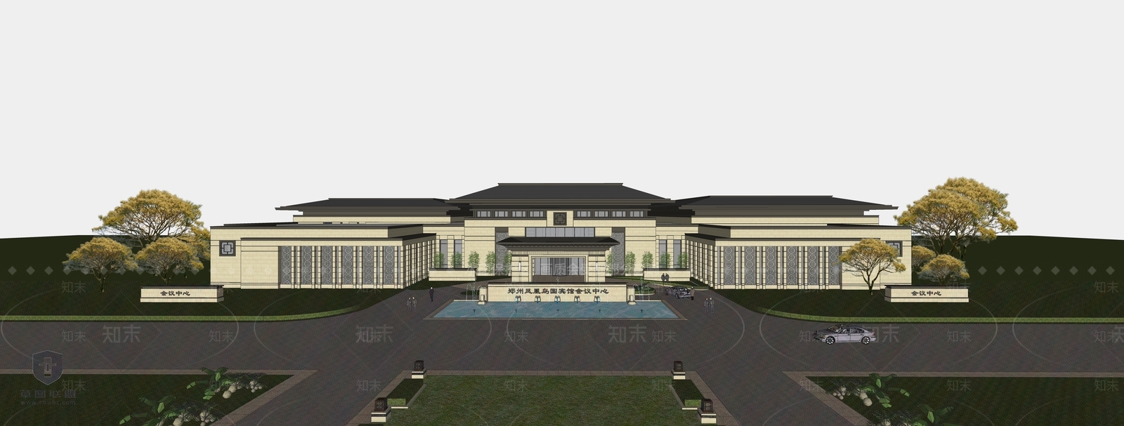 新中式大型会所SU模型下载【ID:1148539885】
