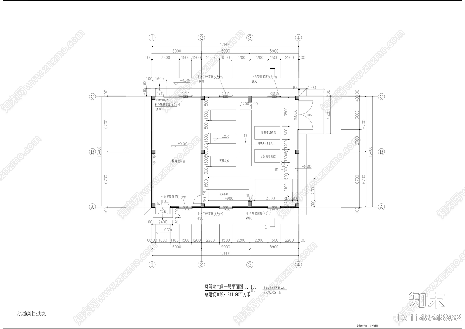 黄金坡水厂建筑cad施工图下载【ID:1148543932】