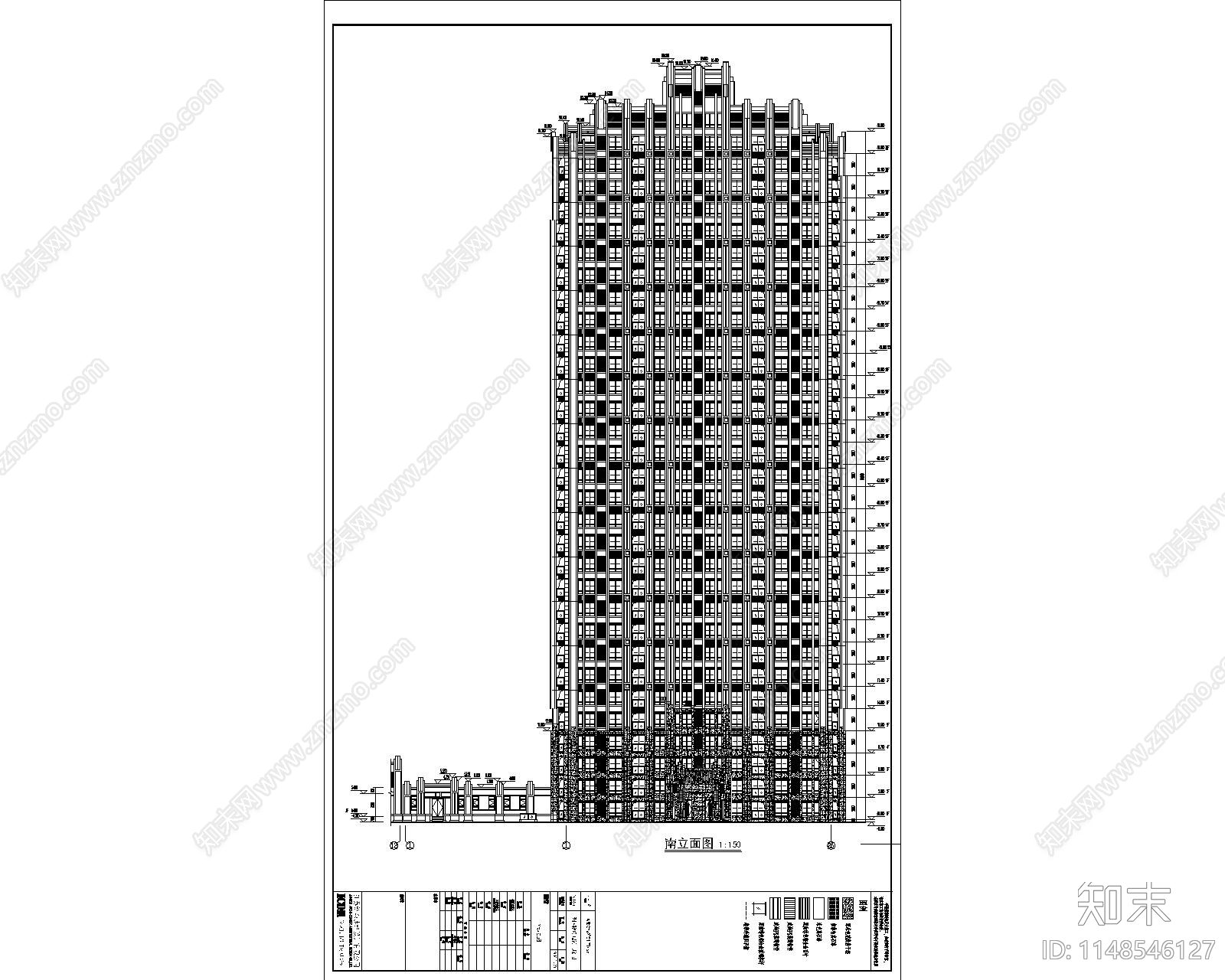 常州外滩壹号高层住宅建筑cad施工图下载【ID:1148546127】