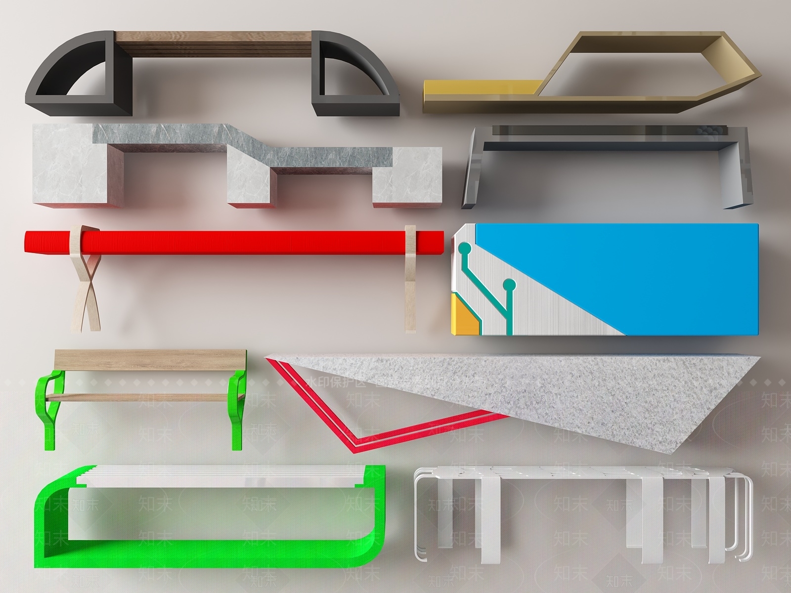 现代户外椅3D模型下载【ID:1148575179】