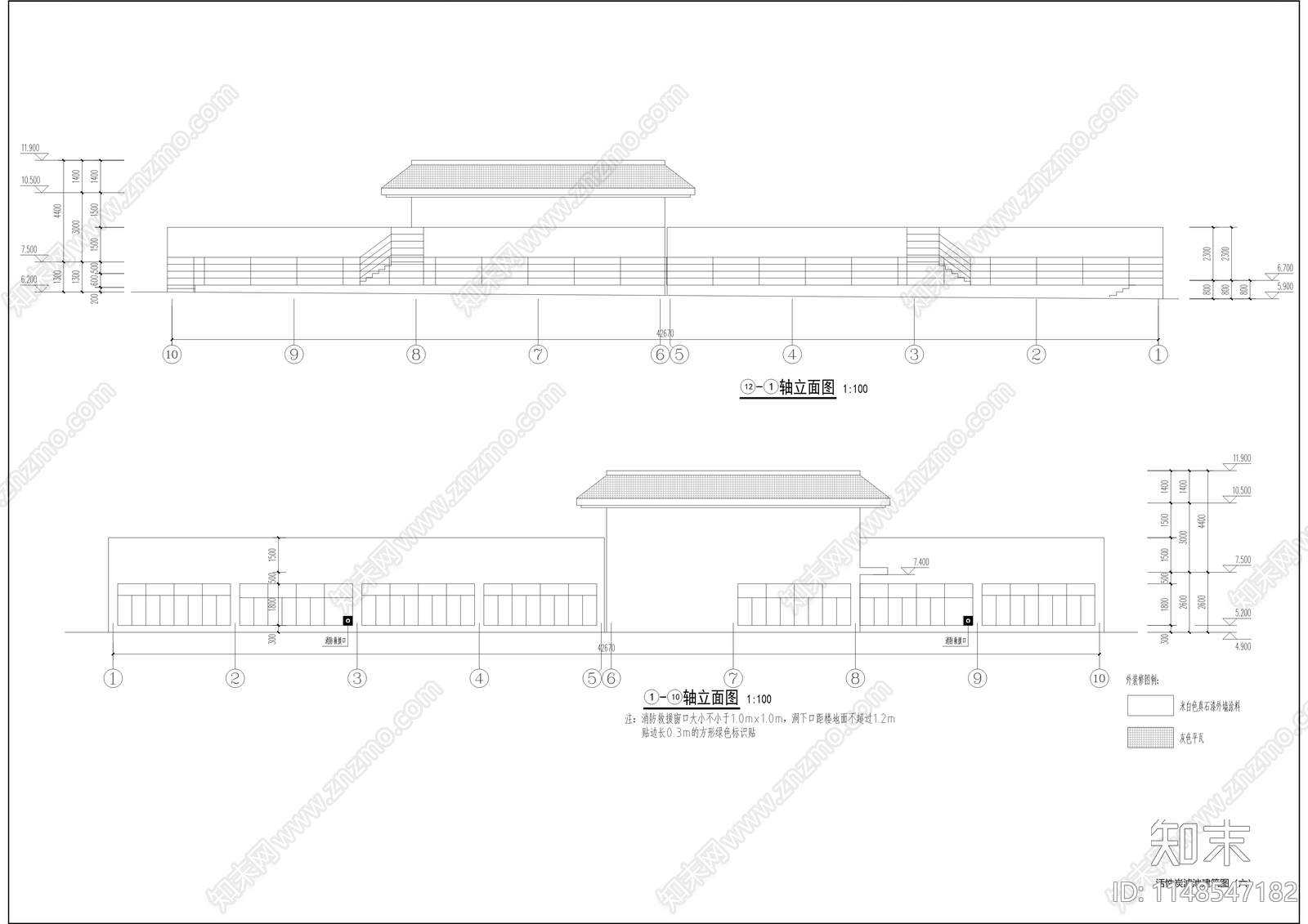 水厂建筑cad施工图下载【ID:1148547182】