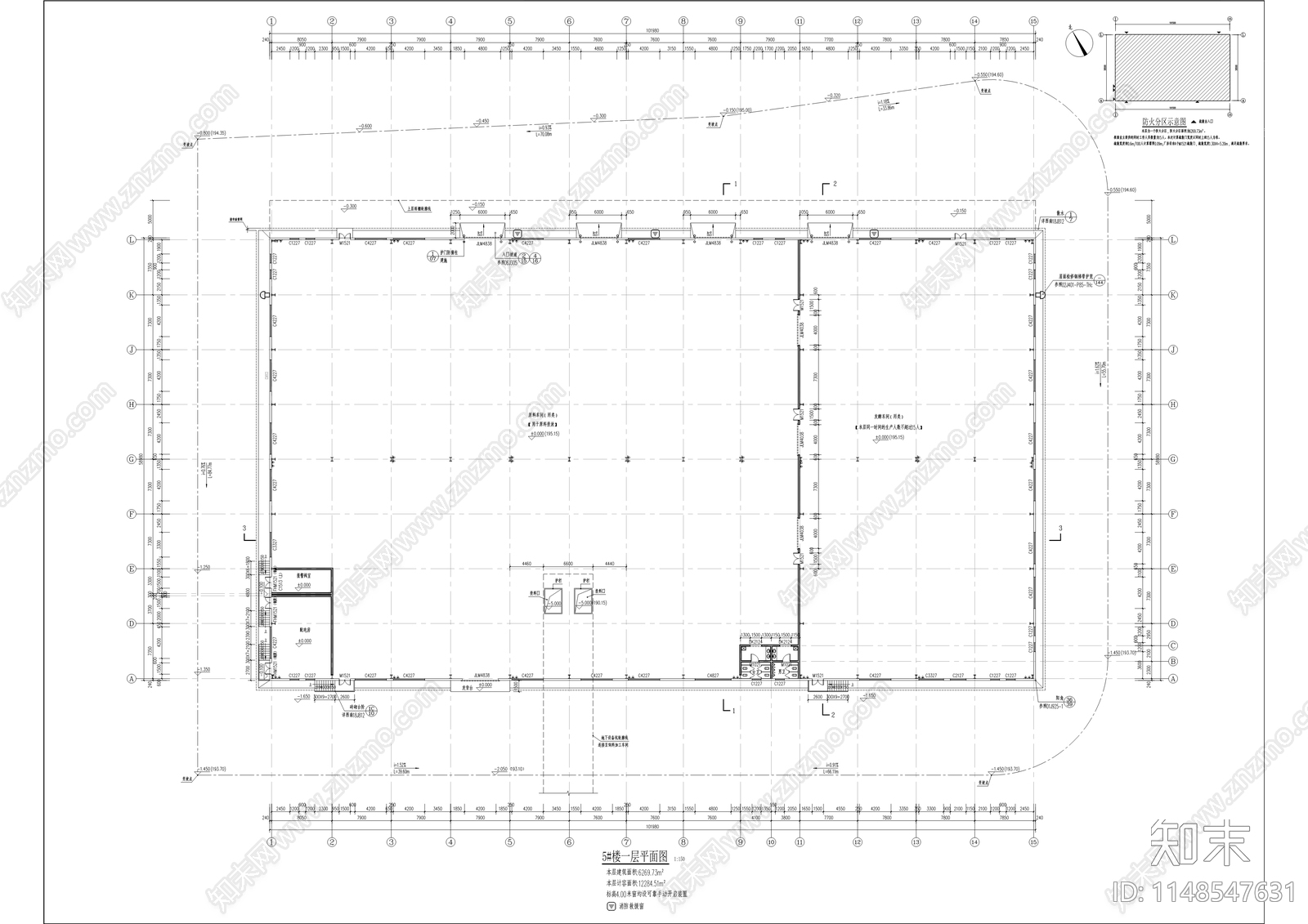 微生物饲料加工中心建筑cad施工图下载【ID:1148547631】