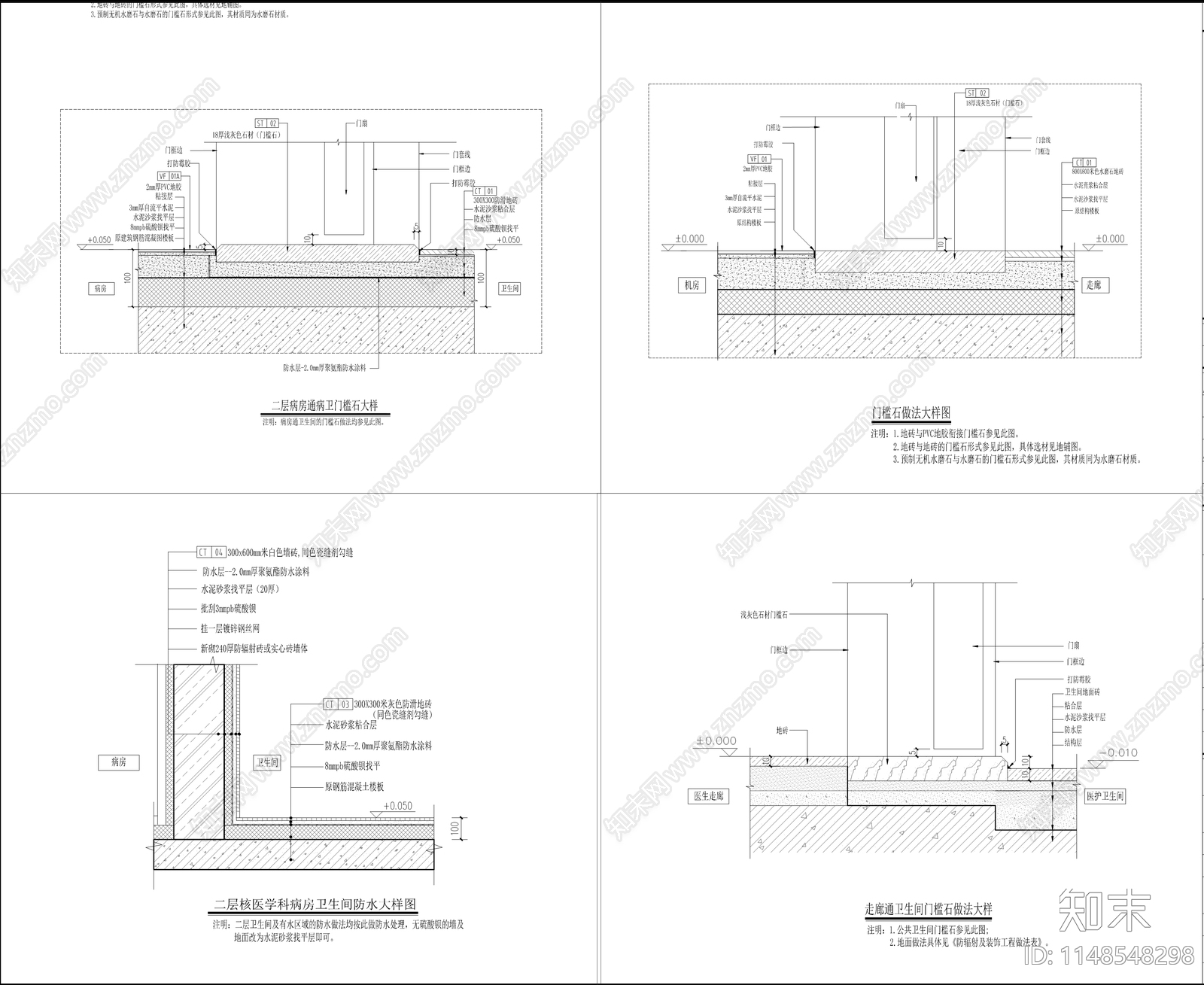 医疗综合楼核医学科中心建筑cad施工图下载【ID:1148548298】