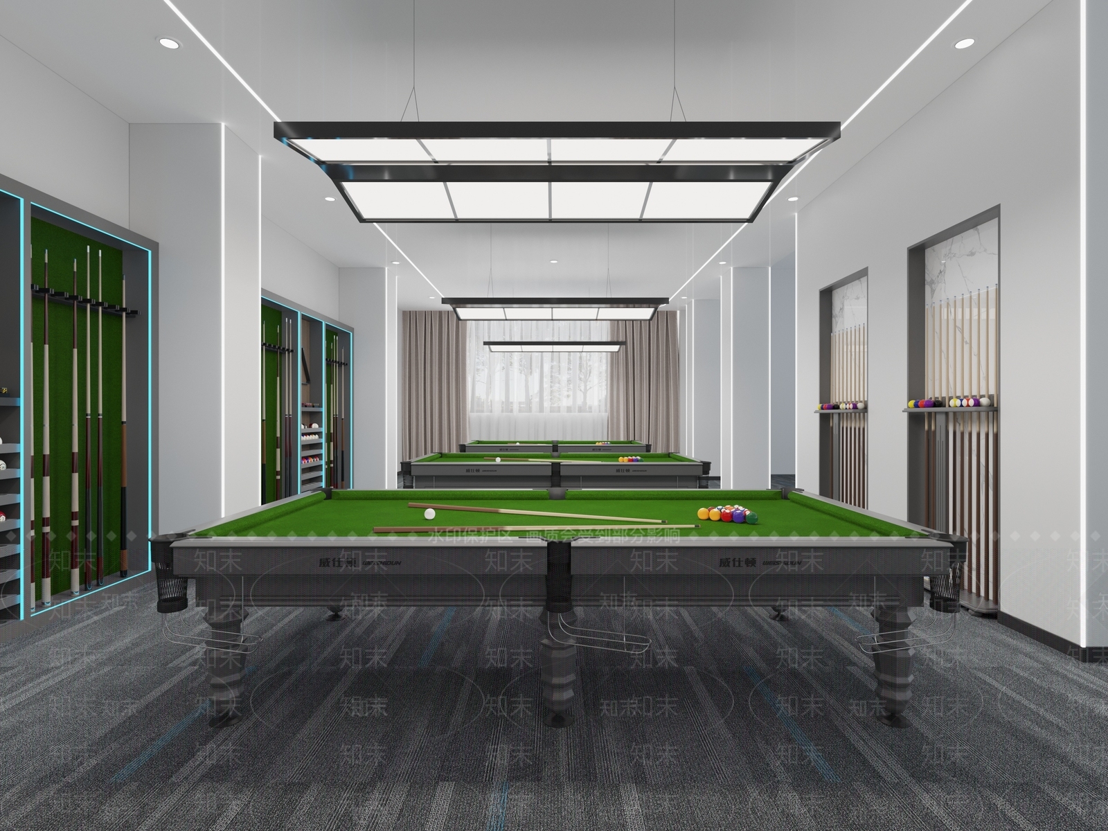 现代台球室3D模型下载【ID:1148551831】