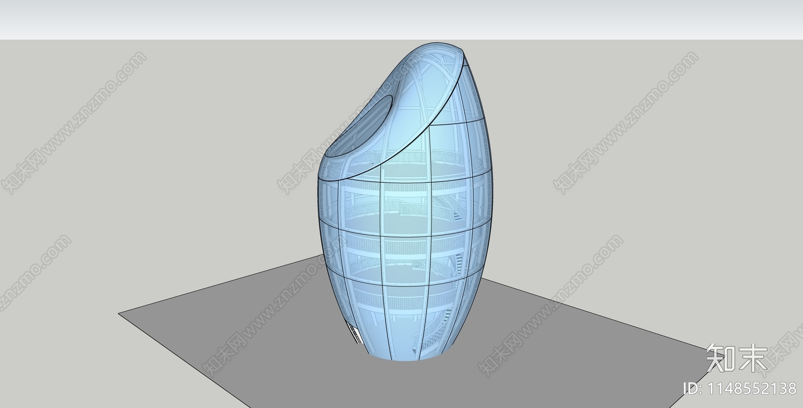 现代景观塔SU模型下载【ID:1148552138】