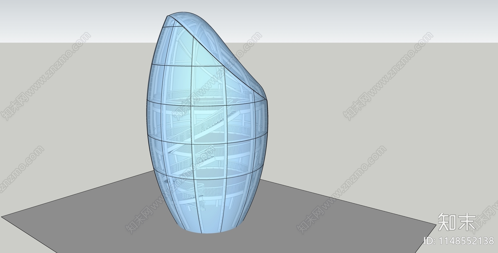 现代景观塔SU模型下载【ID:1148552138】