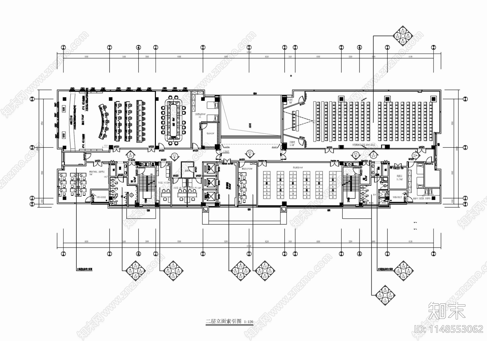 11层交巡警办公大楼室内cad施工图下载【ID:1148553062】