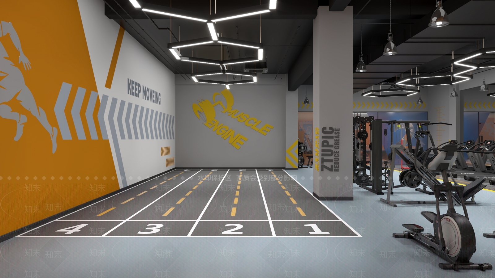 现代健身房3D模型下载【ID:1148553456】
