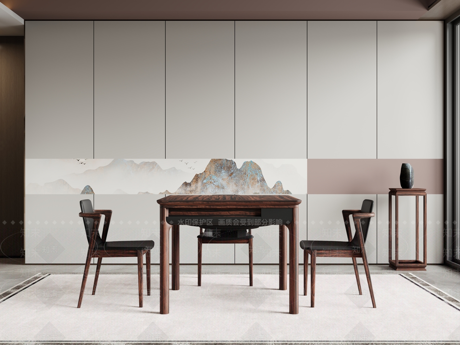 新中式麻将桌3D模型下载【ID:1148553539】