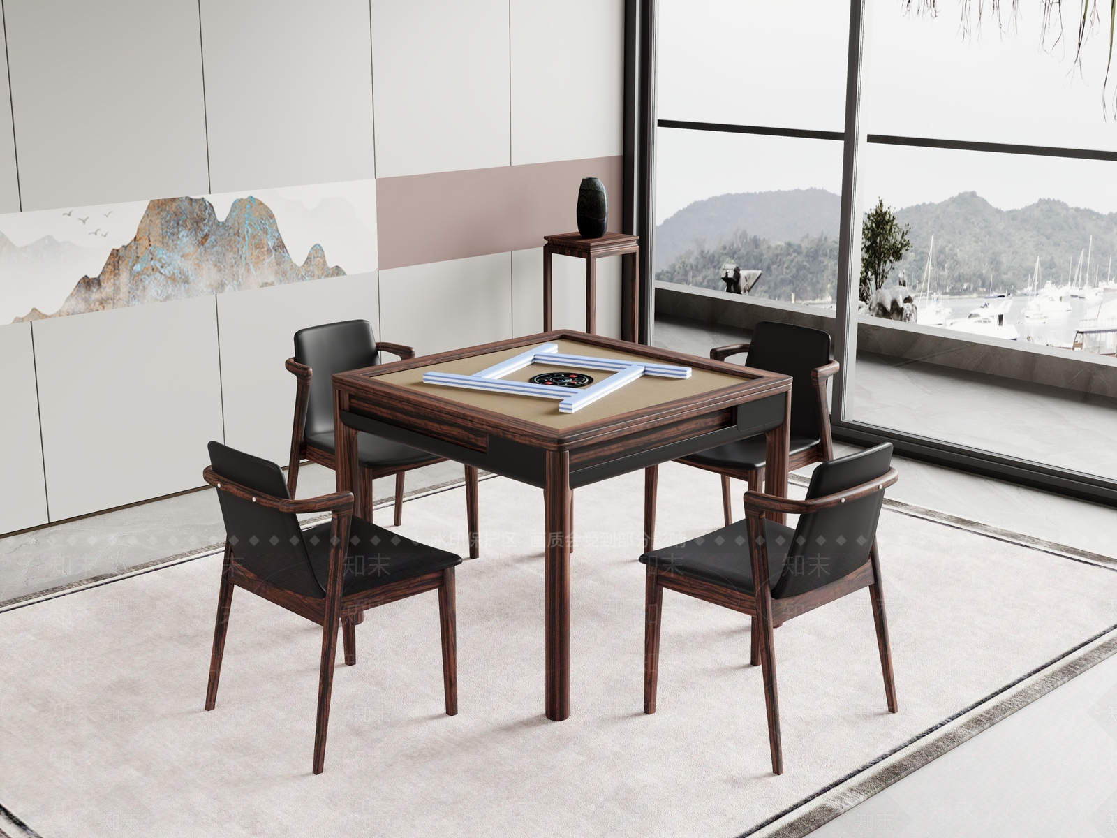 新中式麻将桌3D模型下载【ID:1148553539】