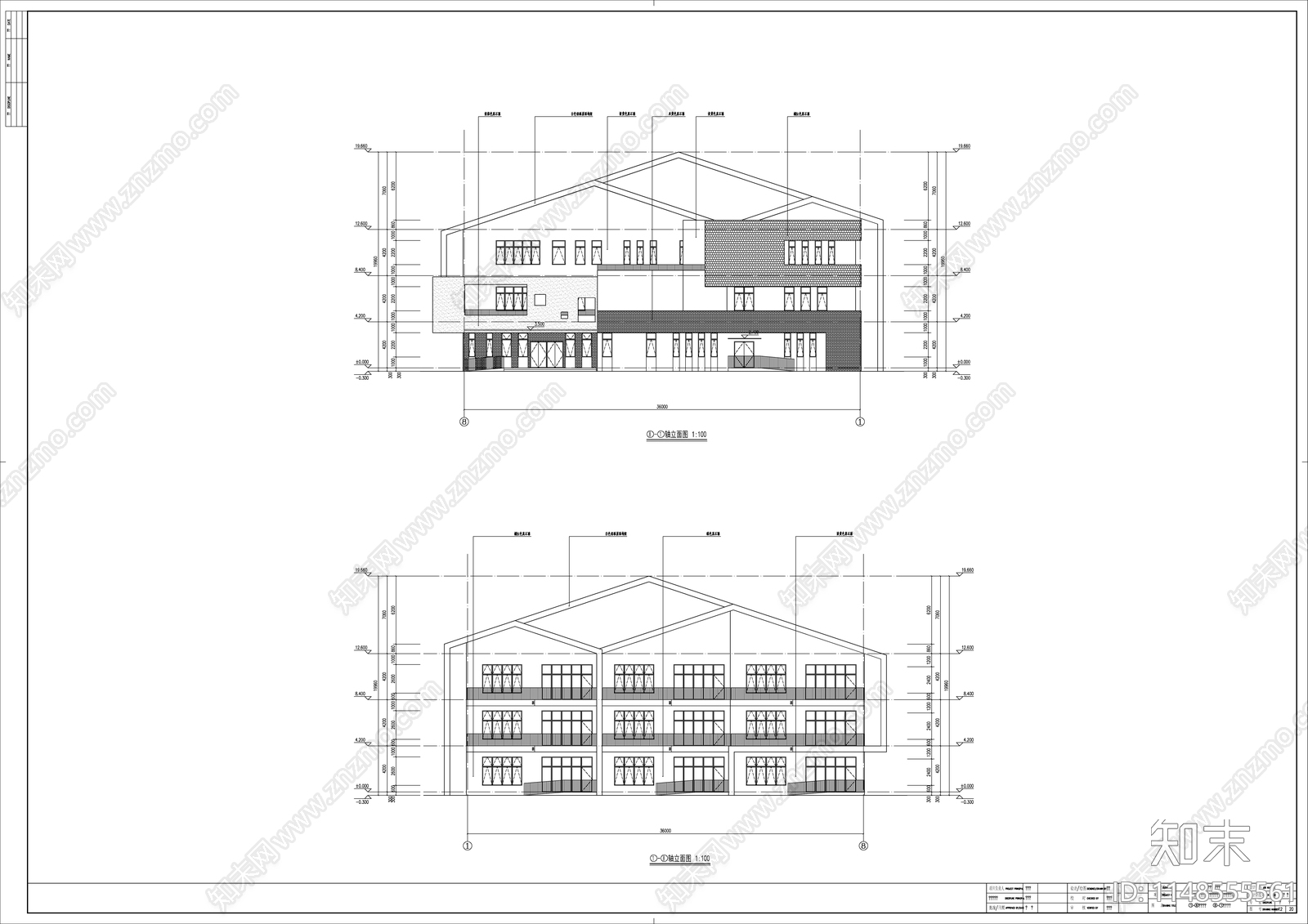 幼儿园建筑cad施工图下载【ID:1148555561】