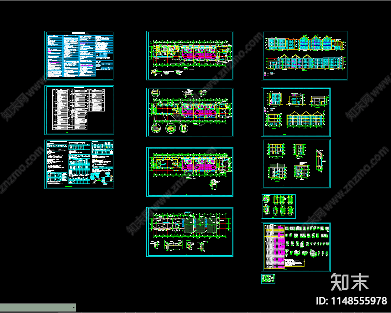幼儿园建筑cad施工图下载【ID:1148555978】