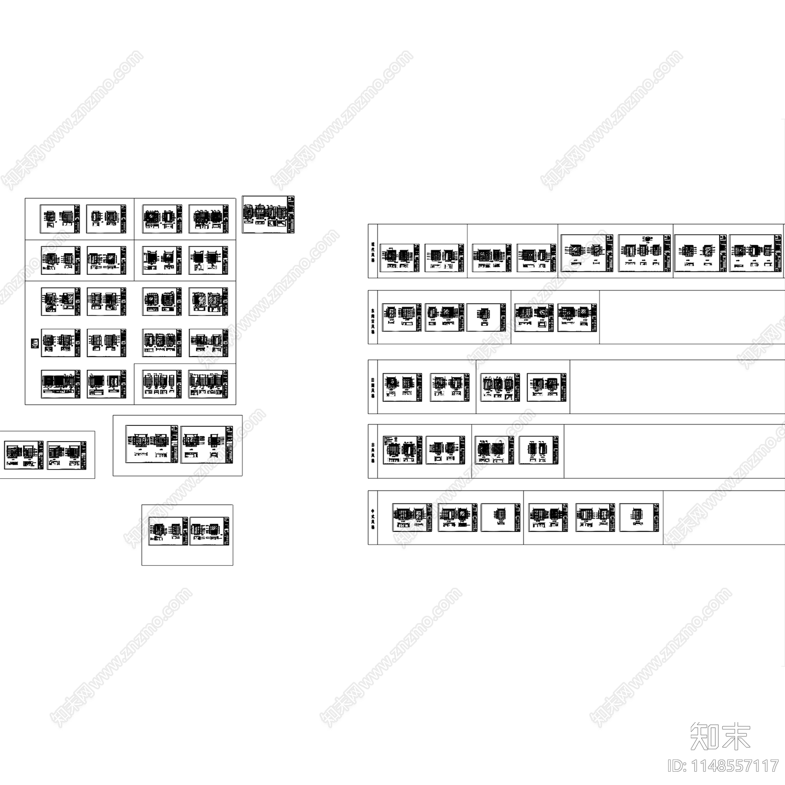 现代中式卫生间室内家装cad施工图下载【ID:1148557117】