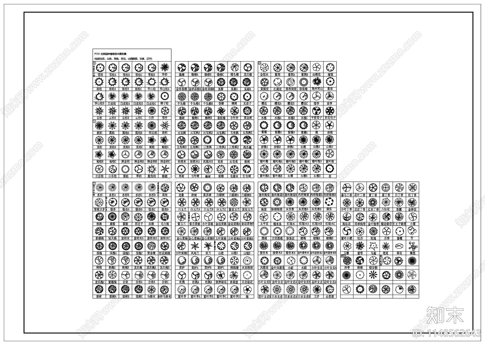 北部园林植物苗木图例集施工图下载【ID:1148562643】
