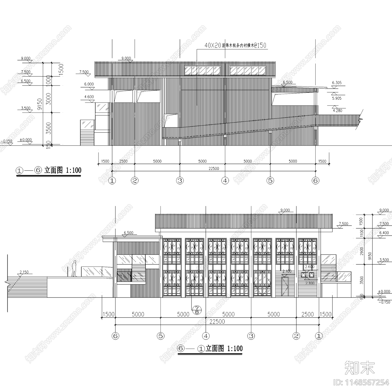 现代新中式茶馆茶楼茶室茶社茶房建筑cad施工图下载【ID:1148567254】